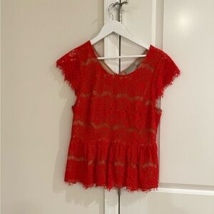 Maeve Red Lace Top